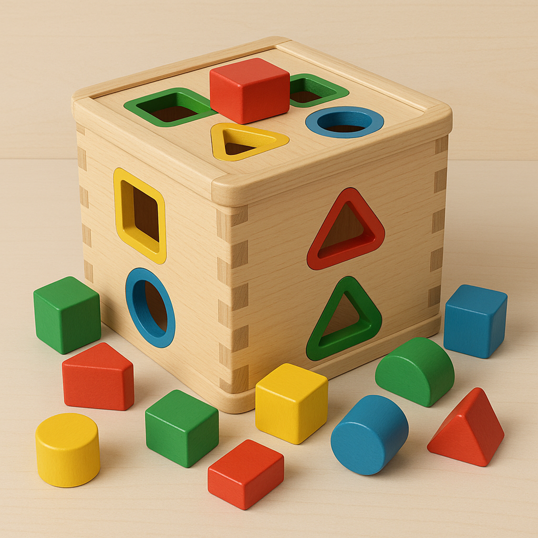 Drewniane Klocki Sorter – Sortowanie Kształtów dla Dzieci