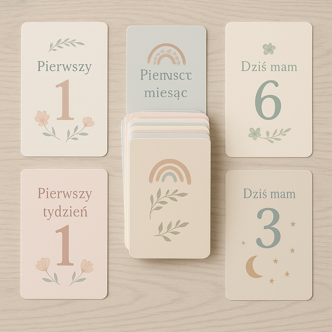 Karty Milestone dla Niemowląt – Zestaw Kart do Uchwycenia Pierwszych Chwil