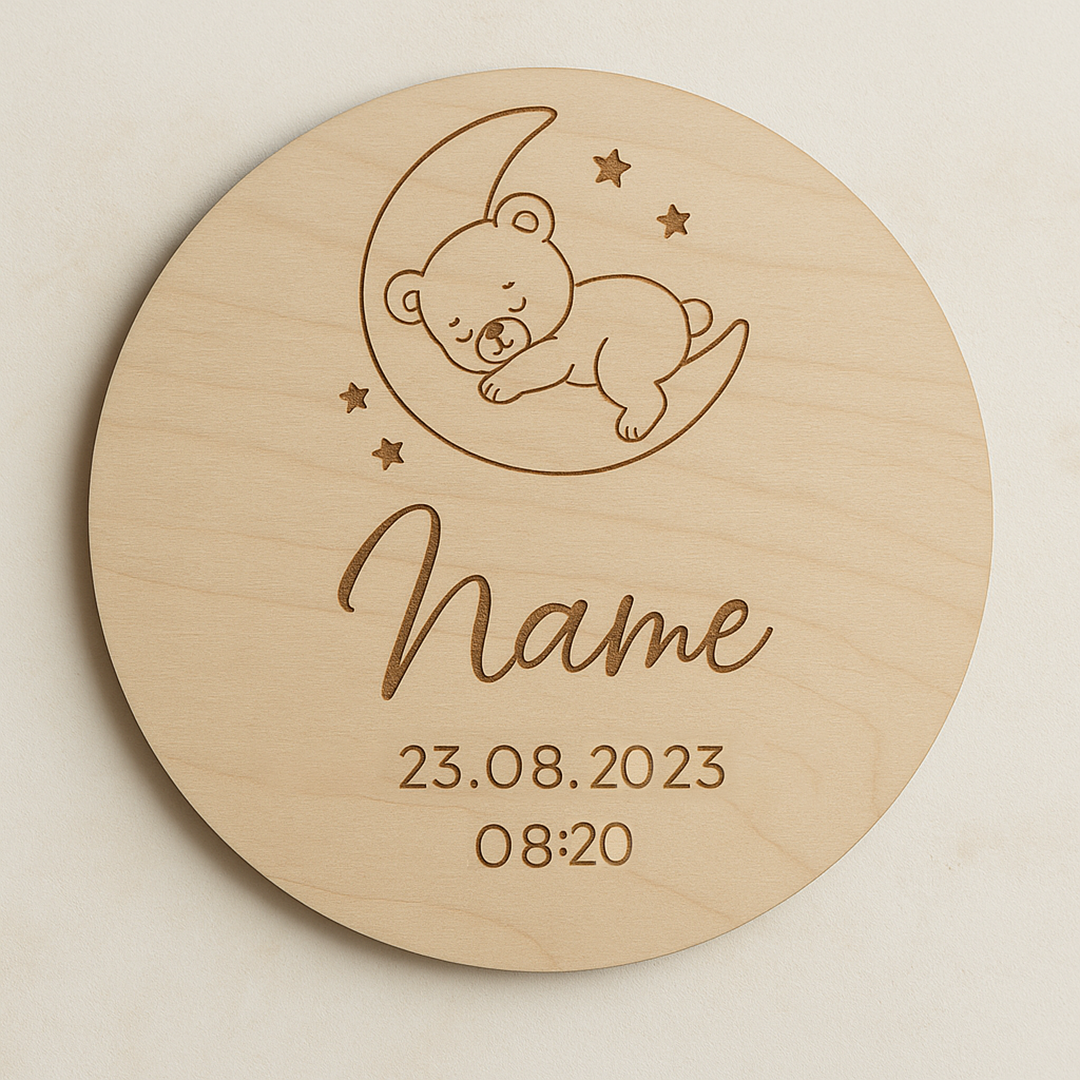 Drewniana Tabliczka z Imieniem Dziecka – Personalizowana Dekoracja do Pokoju Niemowlęcia