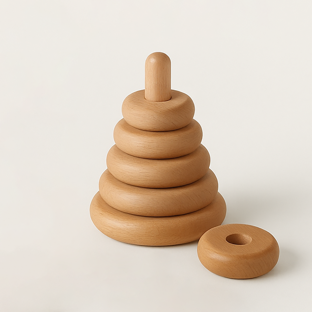 Drewniane stapelkrążki – zestaw 6 elementów dla dzieci