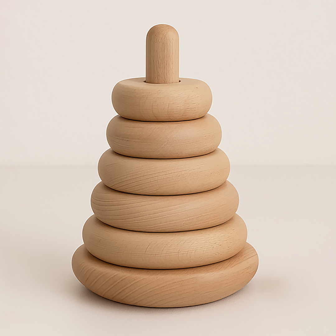 Drewniane stapelkrążki – zestaw 6 elementów dla dzieci
