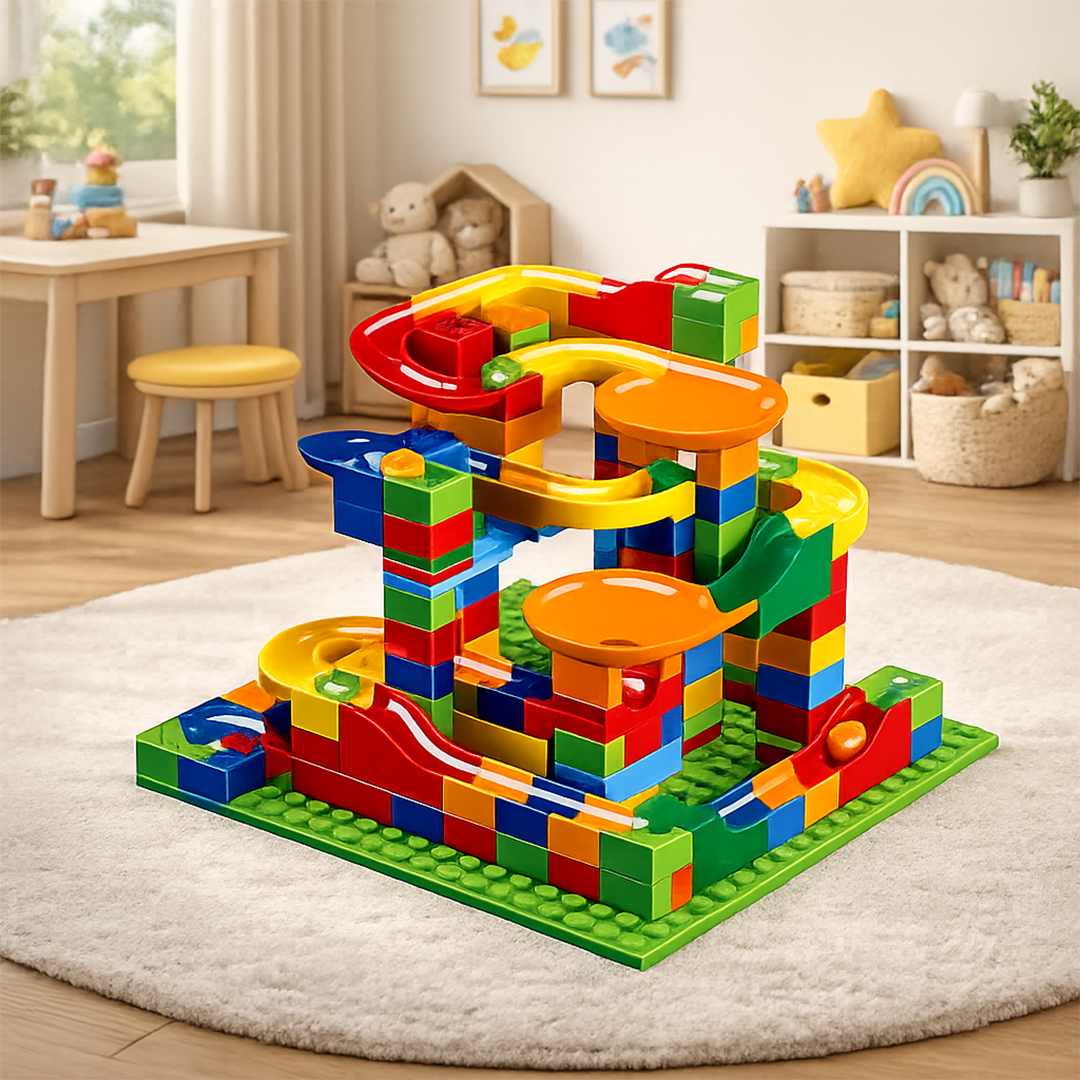 Tor kulkowy z klocków – Samodzielnie zaprojektowany tor wyścigowy dla kulek