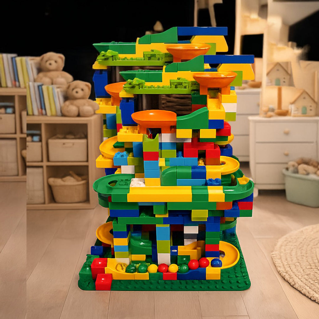 Tor kulkowy z klocków – Samodzielnie zaprojektowany tor wyścigowy dla kulek