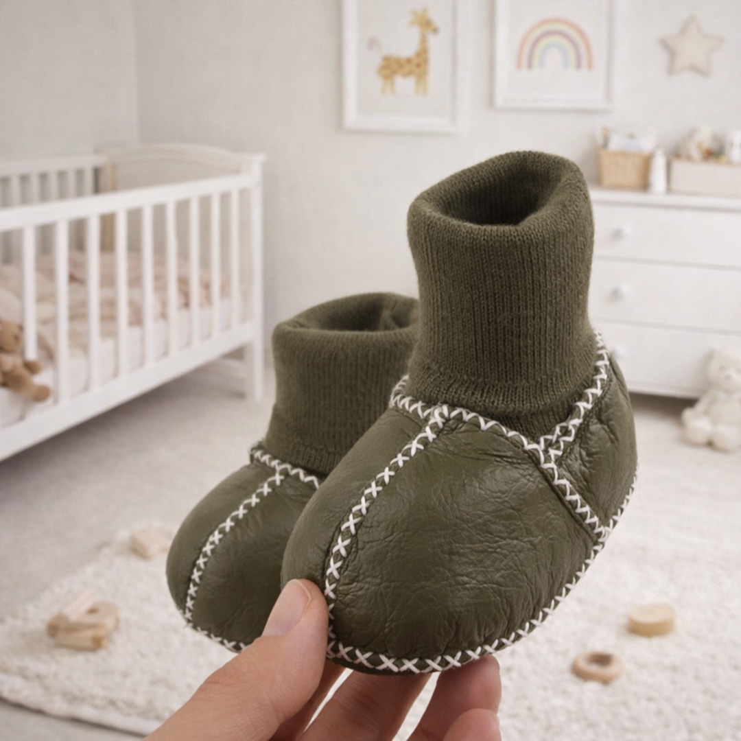 Ciepłe buciki domowe dla niemowląt – Miękkie i przytulne dla małych stópek