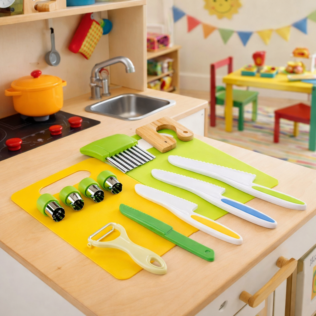 Zestaw kuchenny dla dzieci – Bezpieczne krojenie z przyjaznymi dzieciom akcesoriami