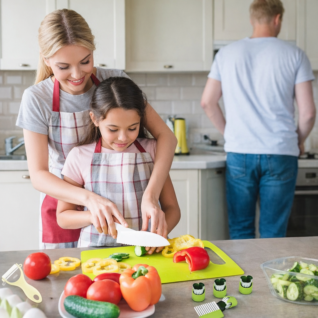 Zestaw kuchenny dla dzieci – Bezpieczne krojenie z przyjaznymi dzieciom akcesoriami