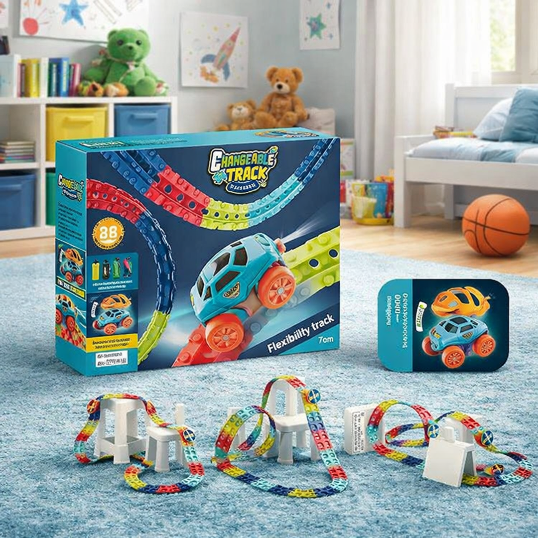 Elastyczny tor wyścigowy z samochodem – Wspieranie kreatywności i budowania