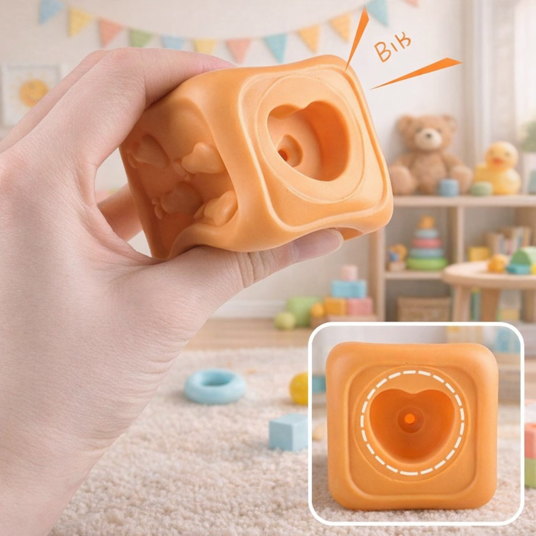 Bezpieczne dla zębów klocki do układania – Gryzak dla niemowląt