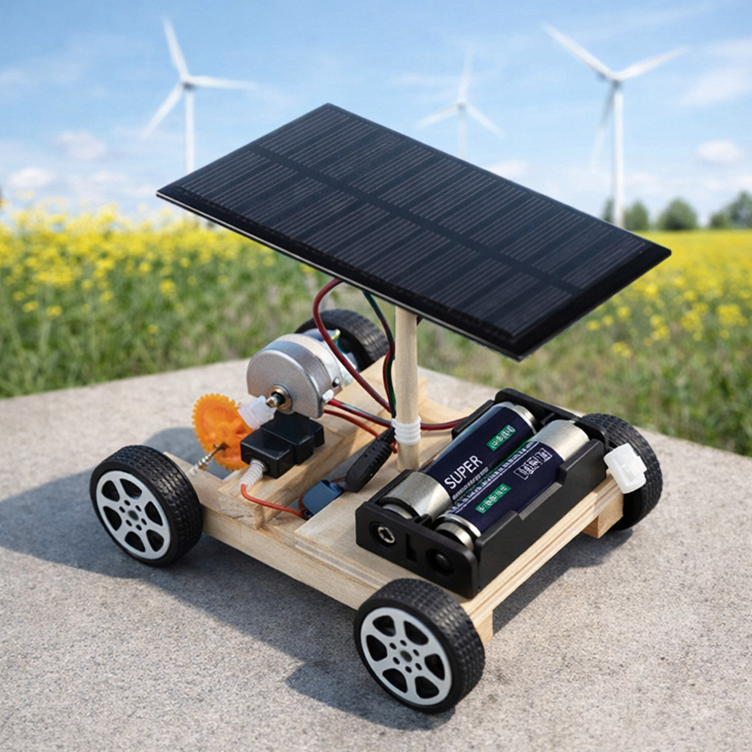 Zestaw wyścigowego samochodu zasilanego energią słoneczną – Fajna zabawka konstrukcyjna STEM dla dzieci