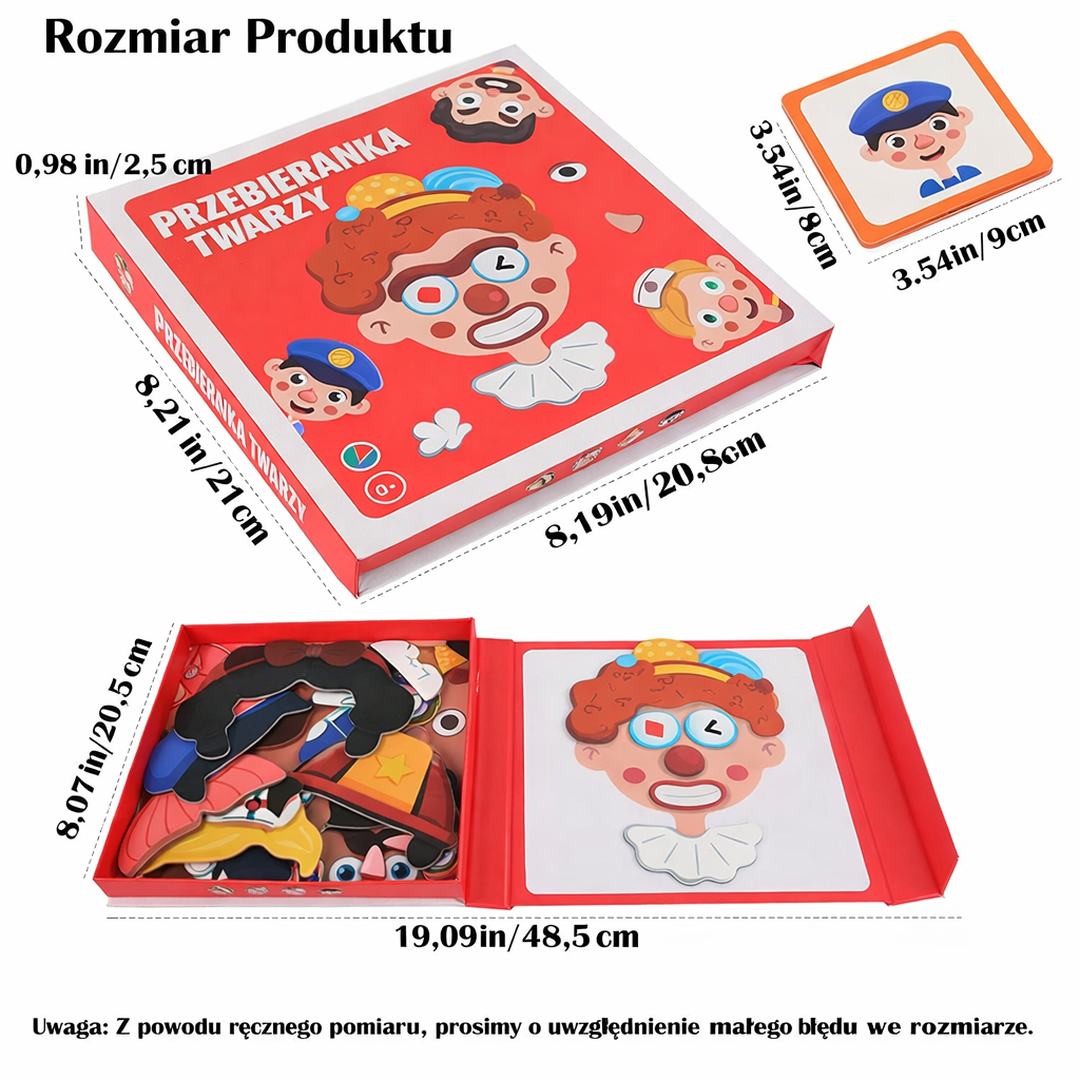 Puzzle z Wyrazami Twarzy dla Dzieci – Zabawka Edukacyjna