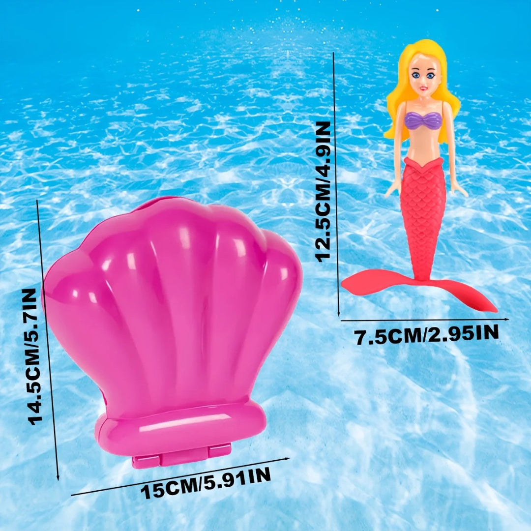 Zestaw zabawek basenowych z syrenką, wirująca syrenka do kąpieli i zabawy pod wodą