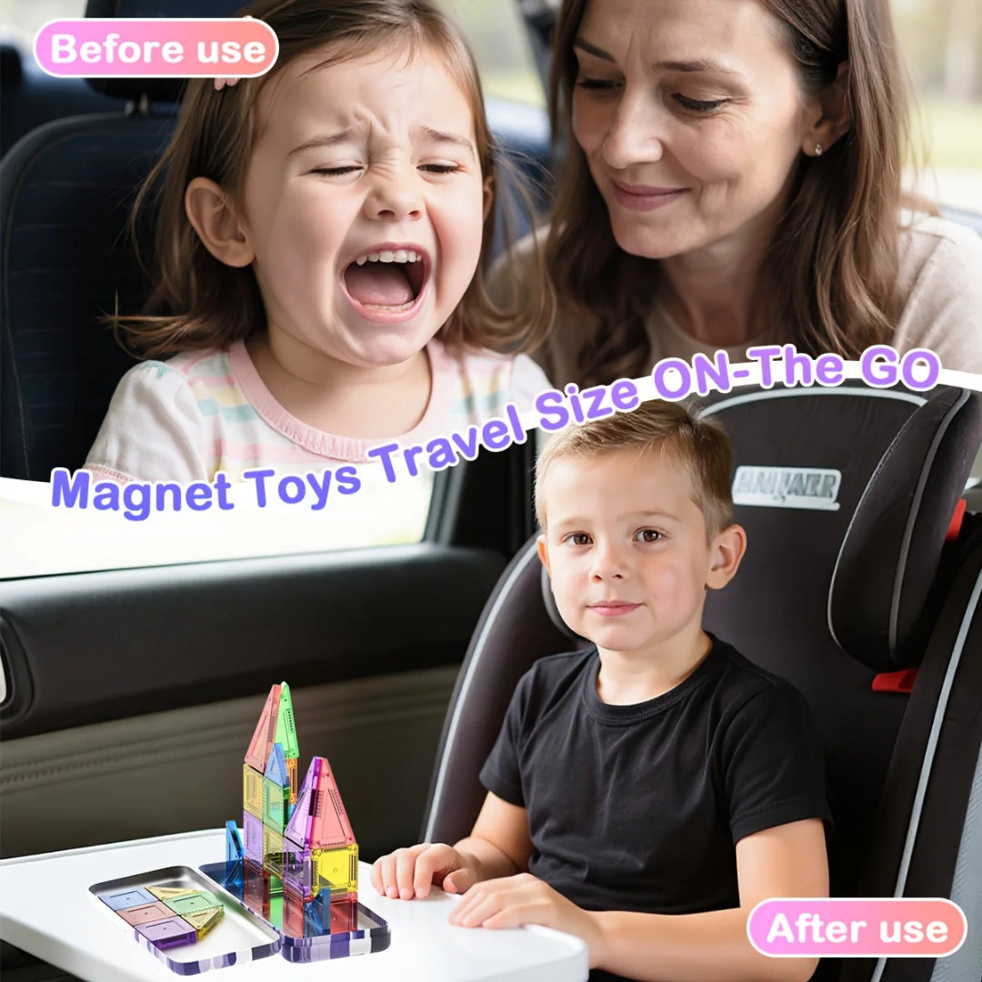 Zestaw magnetycznych klocków konstrukcyjnych, 32 szt. magnetycznych płytek STEM