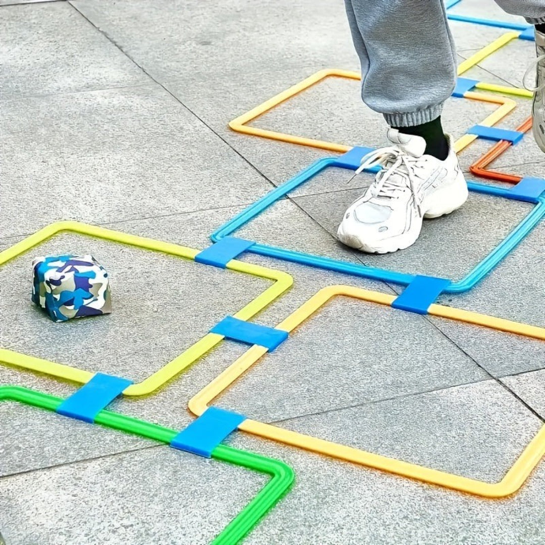Zestaw sensorycznej gry skakania, 10 szt. kolorowej gry zręcznościowej do treningu na świeżym powietrzu