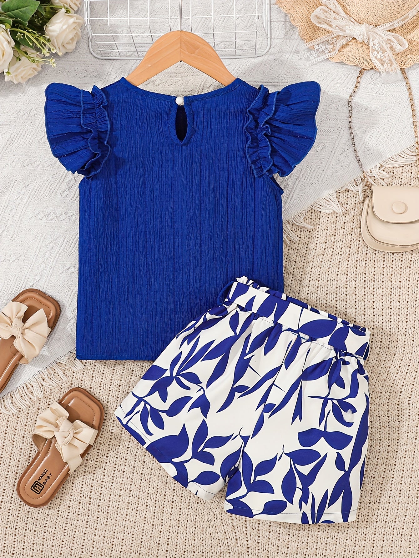 Two-piece set for girls 92-128, T-shirt and shorts, summer set