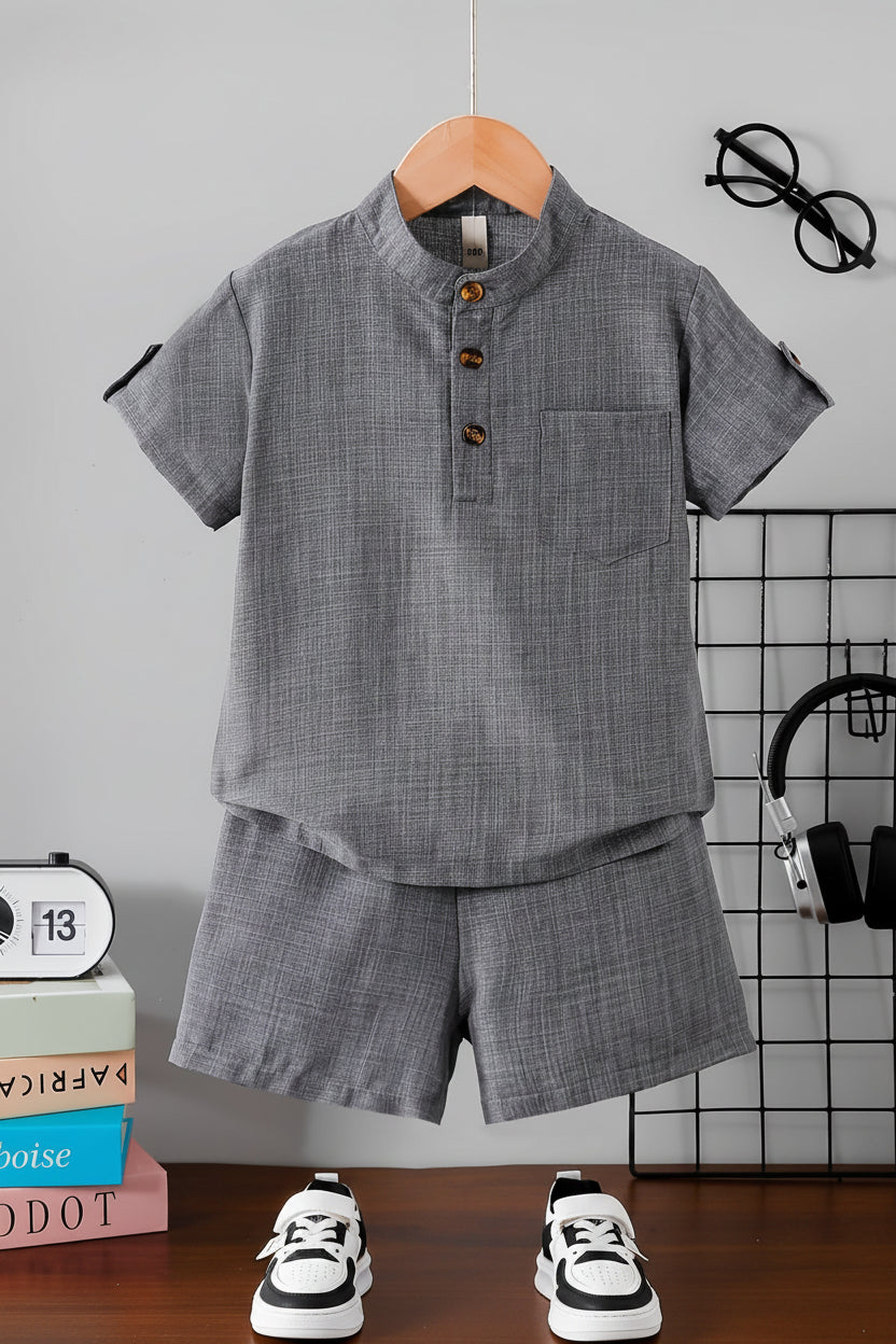Komplet dwuczęściowy dla chłopca 92-128, T-shirt i szorty, letni zestaw