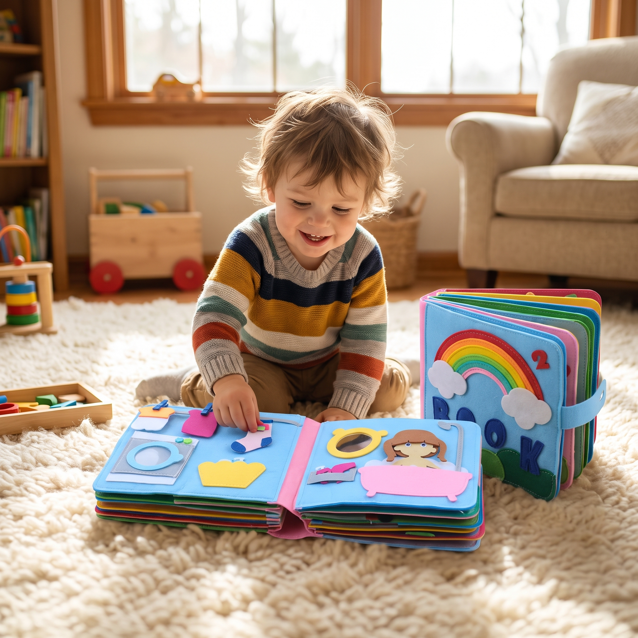 Montessori Felt Book with Stories – Educational Toy for Children