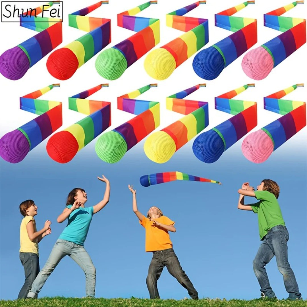 Piłka do rzucania i łapania, piankowa zabawka z tęczowym ogonem na plac zabaw