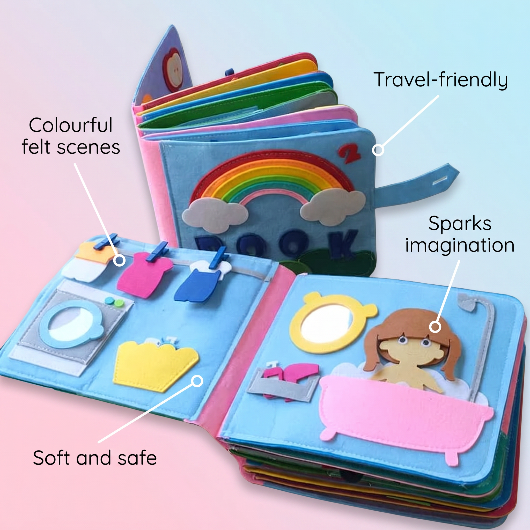 Montessori Felt Book with Stories – Educational Toy for Children