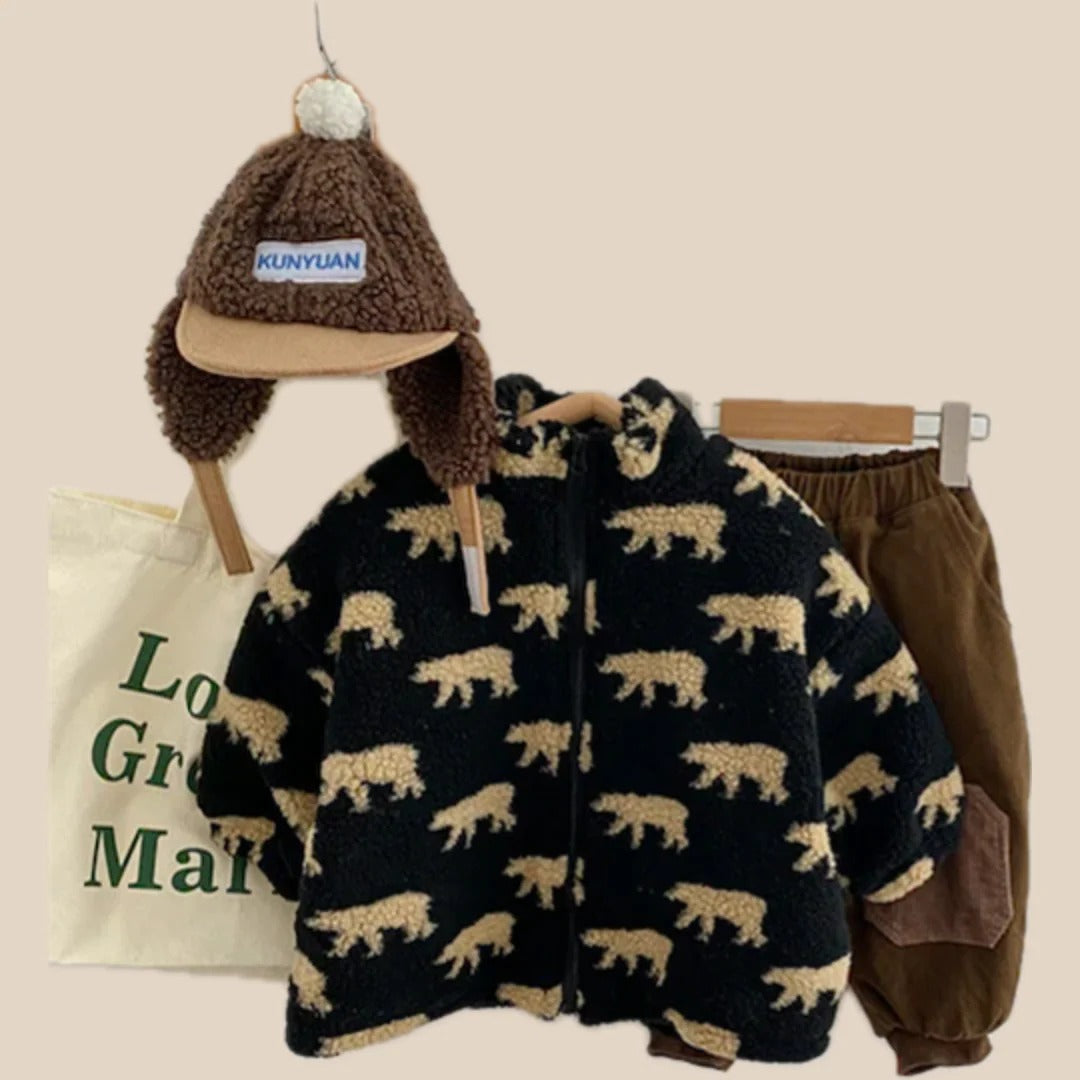 Kamizelka polarowa, uniseksowa kamizelka z motywem misia