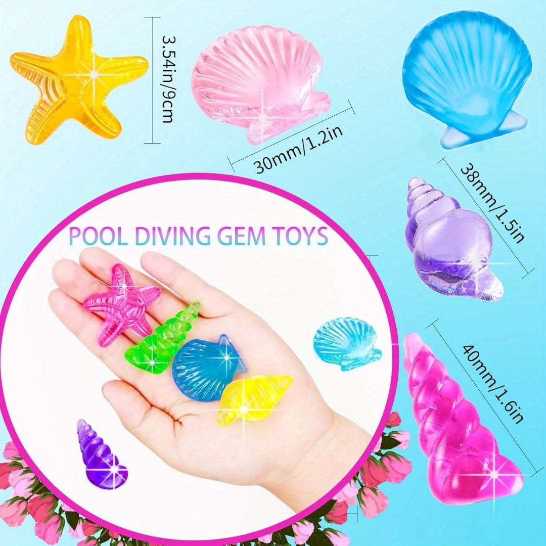 Zestaw klejnotów z motywem zwierząt oceanicznych, 40 szt. akrylowych klejnotów do zabawy w poszukiwanie skarbów