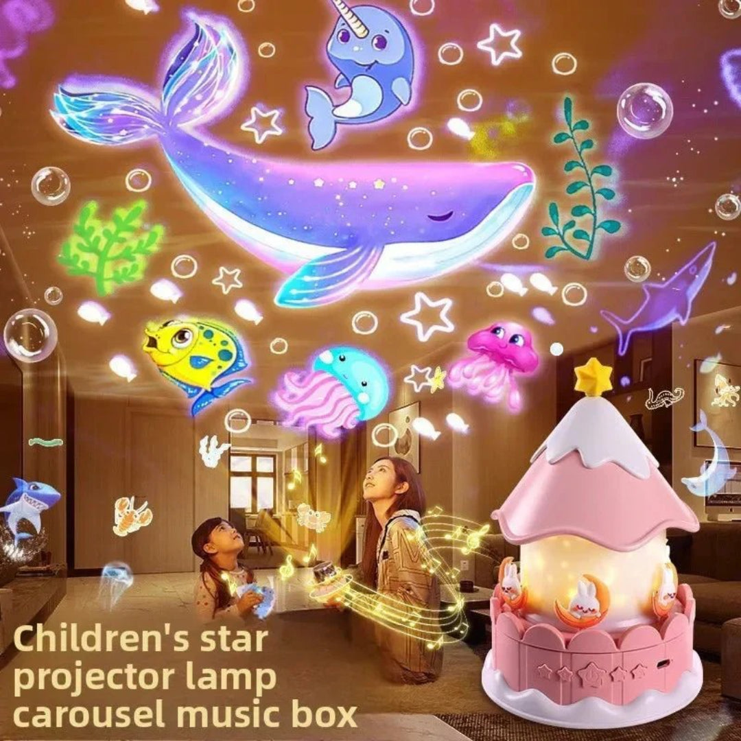 Projektor gwiazd, muzyczna lampka nocna z 12 motywami