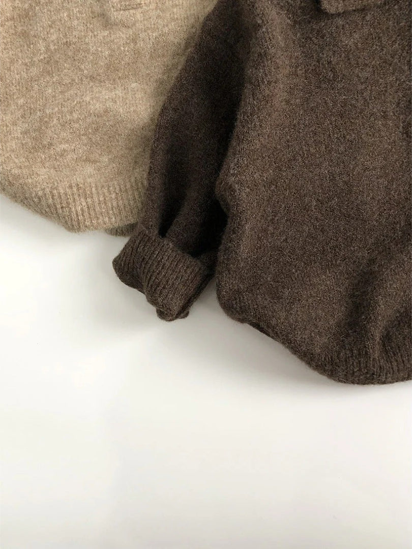 Sweter polo dla dzieci, uniseks z zapięciem na guziki