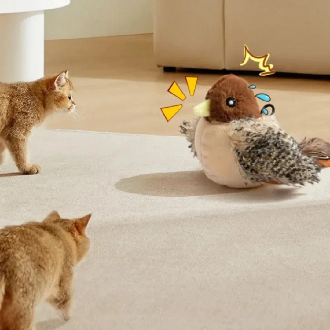 Zabawka dla kota, latający ptak z dźwiękiem