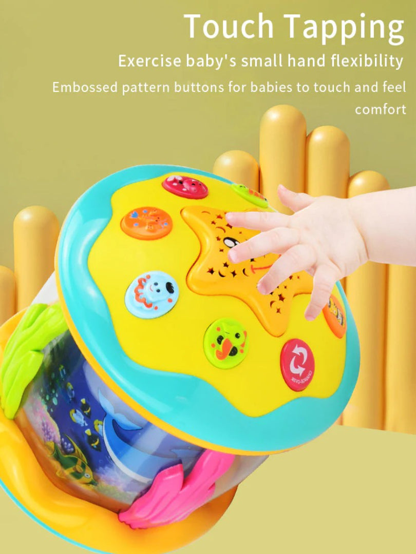 Projektor do leżenia na brzuszku Montessori, ocean z muzyką