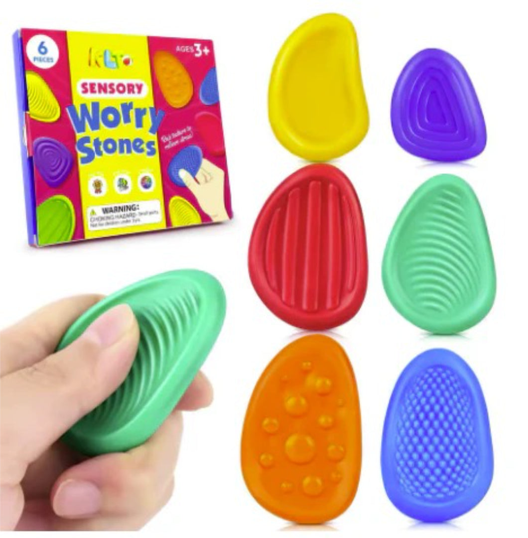 Kamienie sensoryczne, teksturowane zabawki wyciszające 6 sztuk