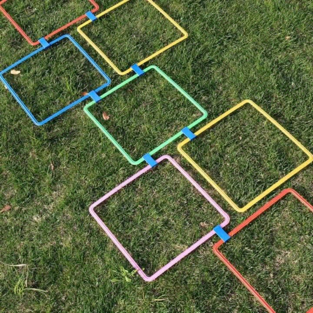 Zestaw sensorycznej gry skakania, 10 szt. kolorowej gry zręcznościowej do treningu na świeżym powietrzu