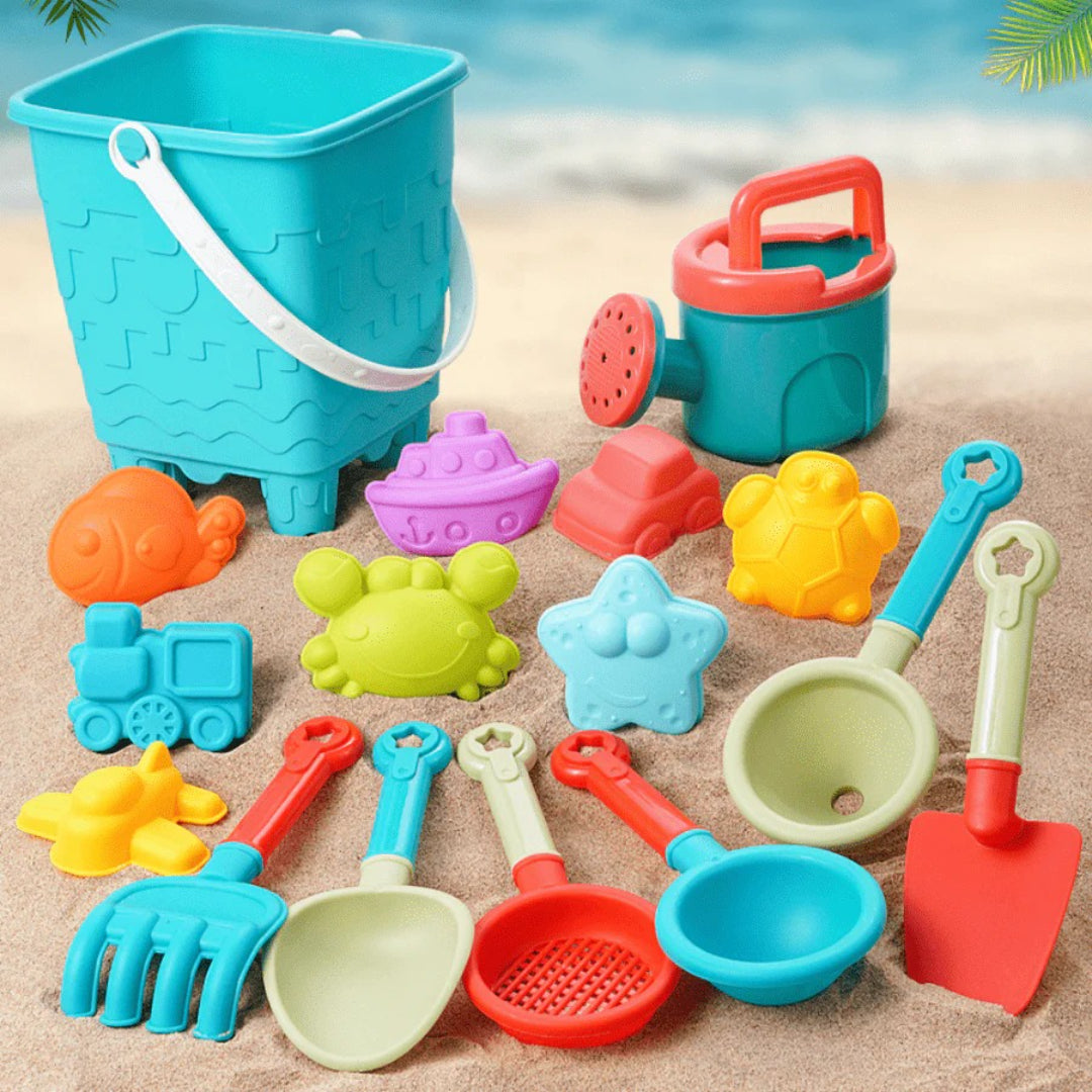 Zestaw zabawek plażowych, zestaw do zabawy piaskiem i wodą z wiaderkiem i łopatką