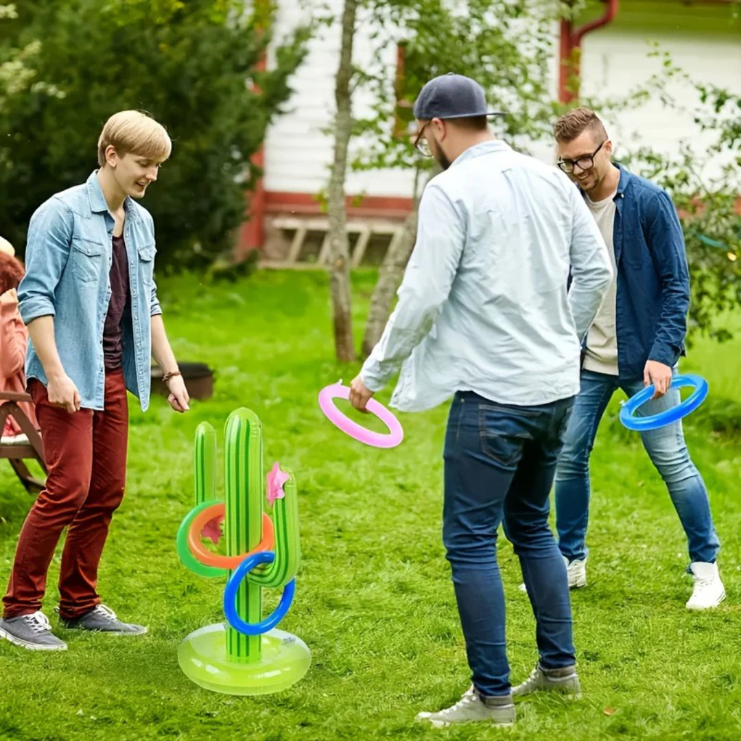 Nadmuchiwany zestaw do rzucania obręczy, gra w rzucanie na kaktusa z pierścieniami