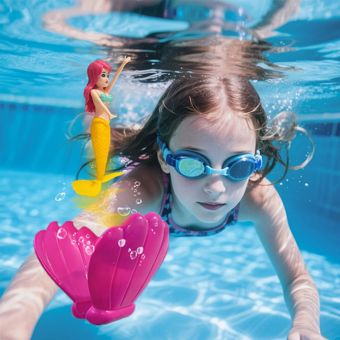 Zestaw zabawek basenowych z syrenką, wirująca syrenka do kąpieli i zabawy pod wodą