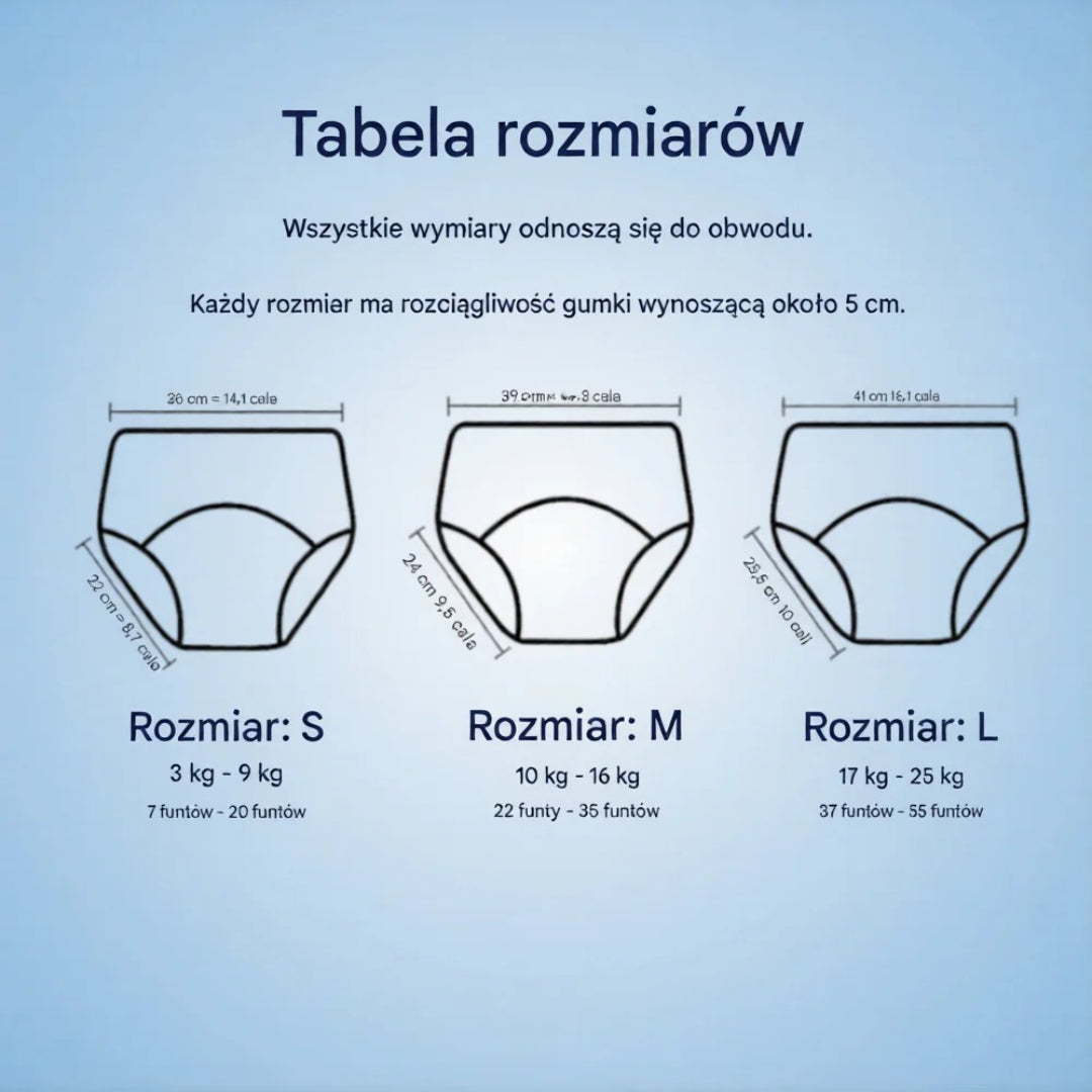 Majtki treningowe do nauki korzystania z nocnika, Wielorazowa bielizna treningowa