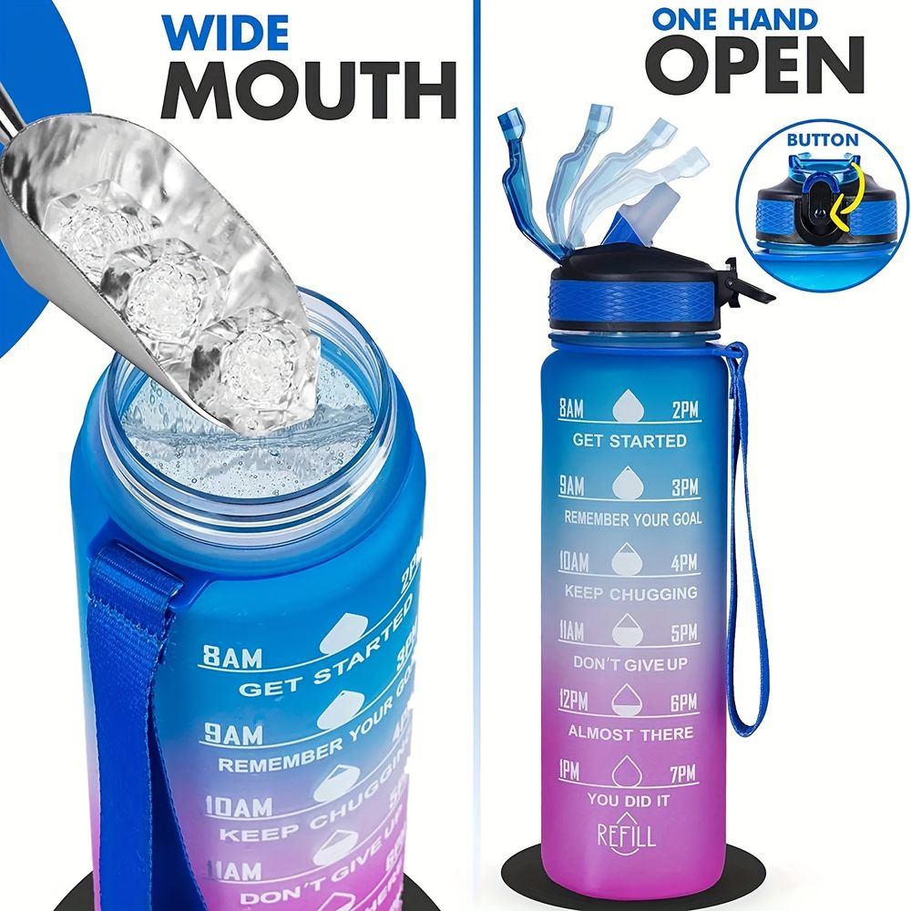 Ombre-colored sports bottle for kids, perfect for school and trips