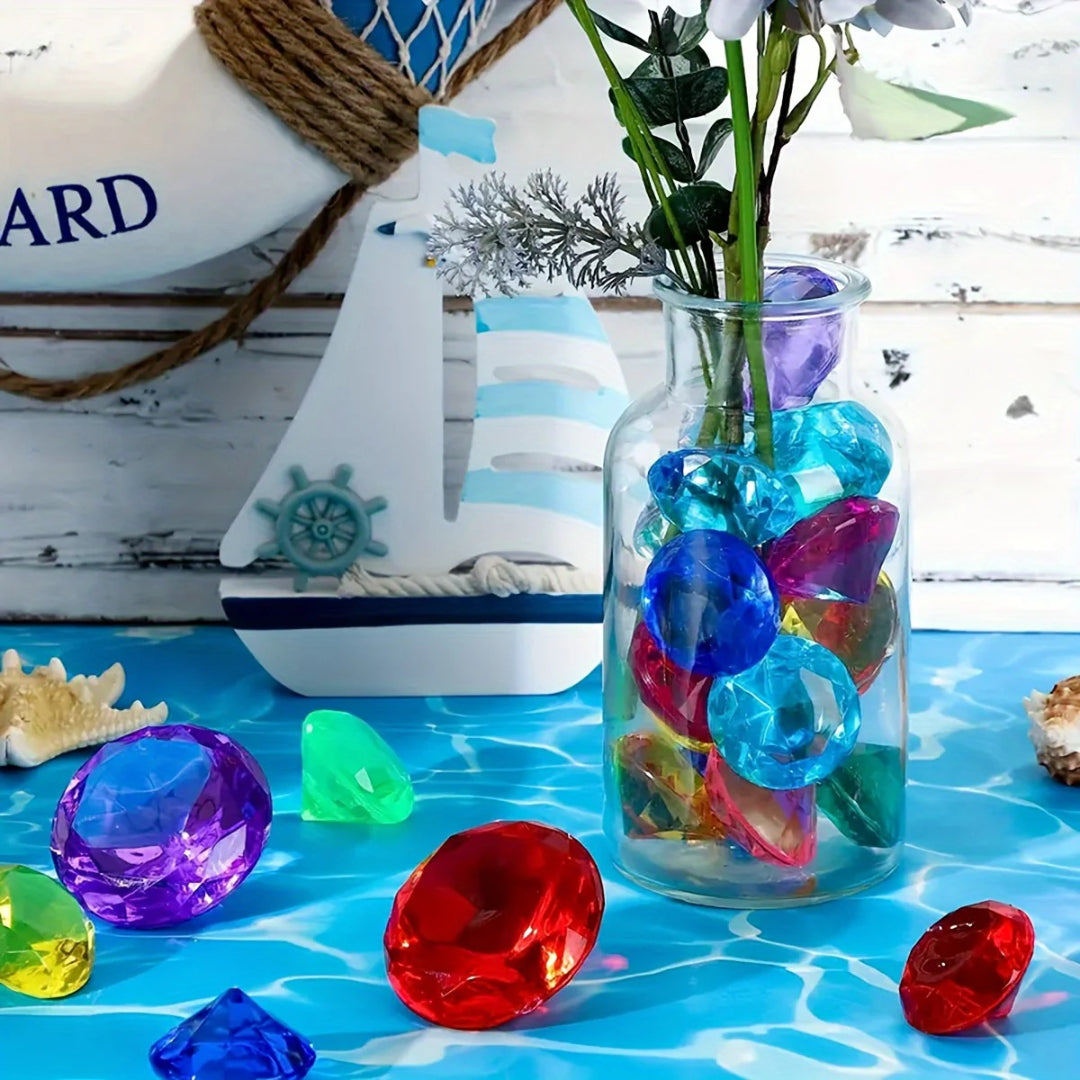 Klejnoty do nurkowania do basenu, duże akrylowe podwodne skarby