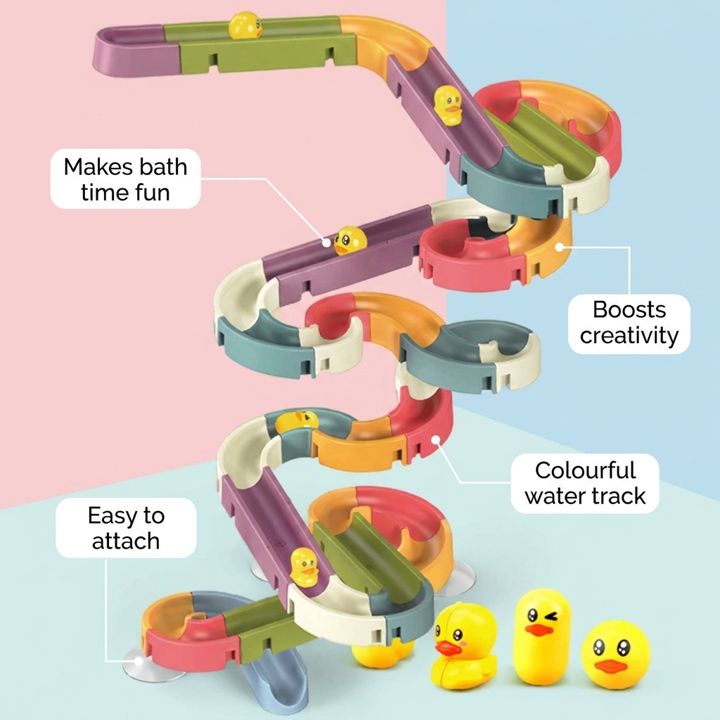 Ensemble de bain – toboggan aquatique avec canetons, jouet de baignoire pour enfants