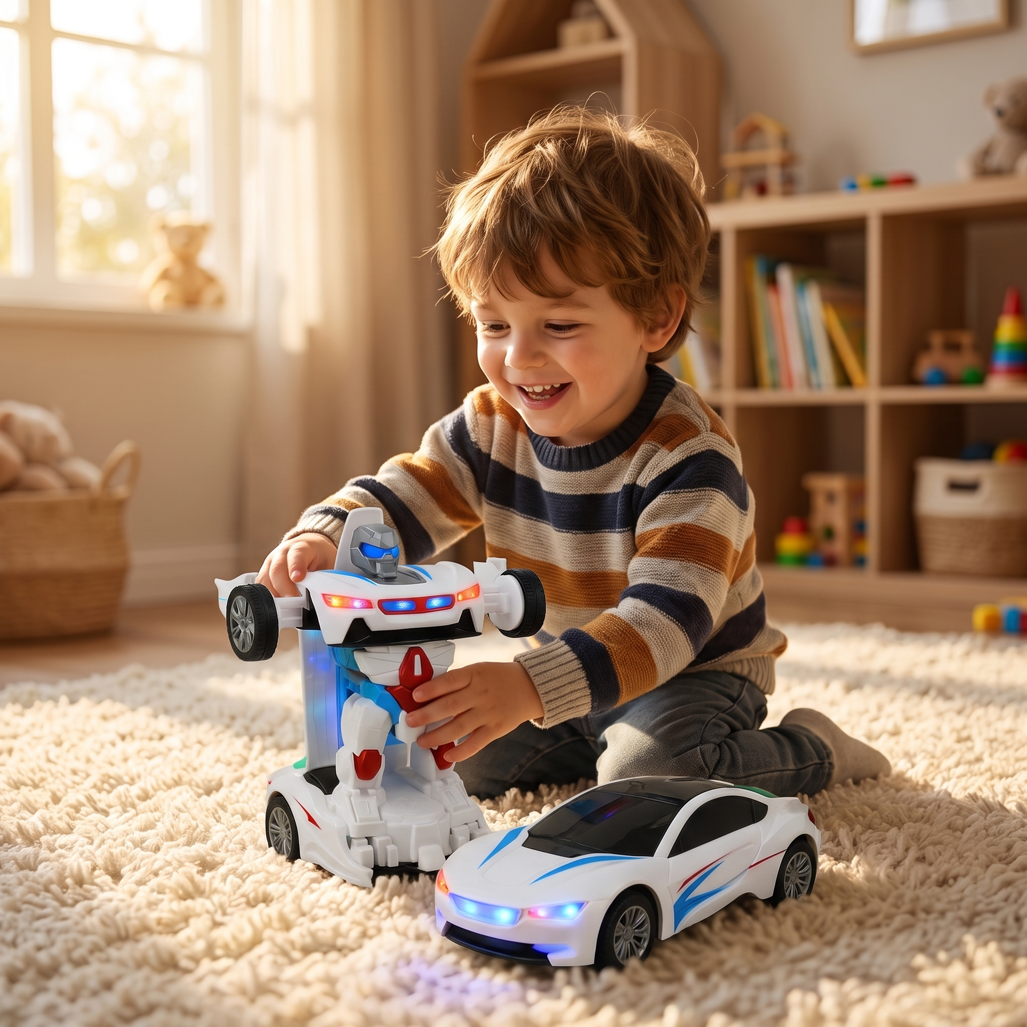 Transformujący pojazd-robot – kreatywna zabawka dla dzieci