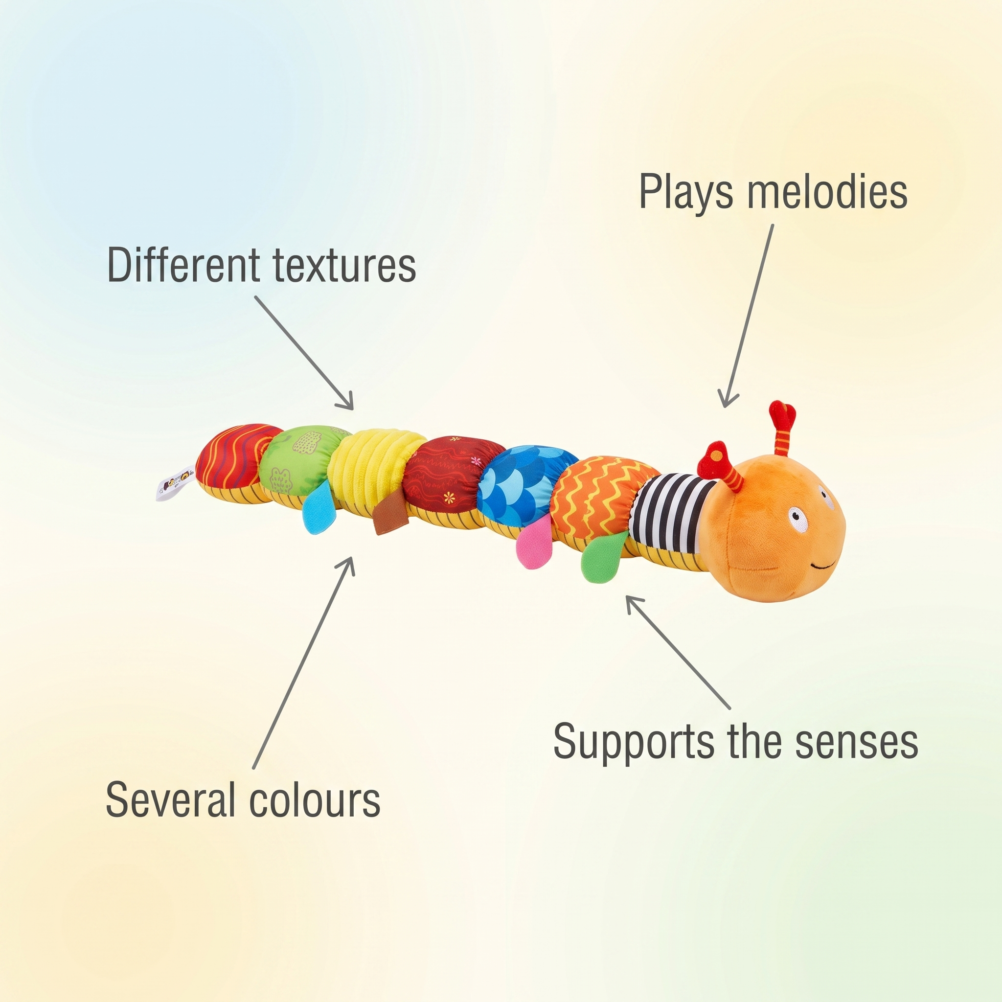 Sensory Musical Caterpillar – Plush Toy for Infants