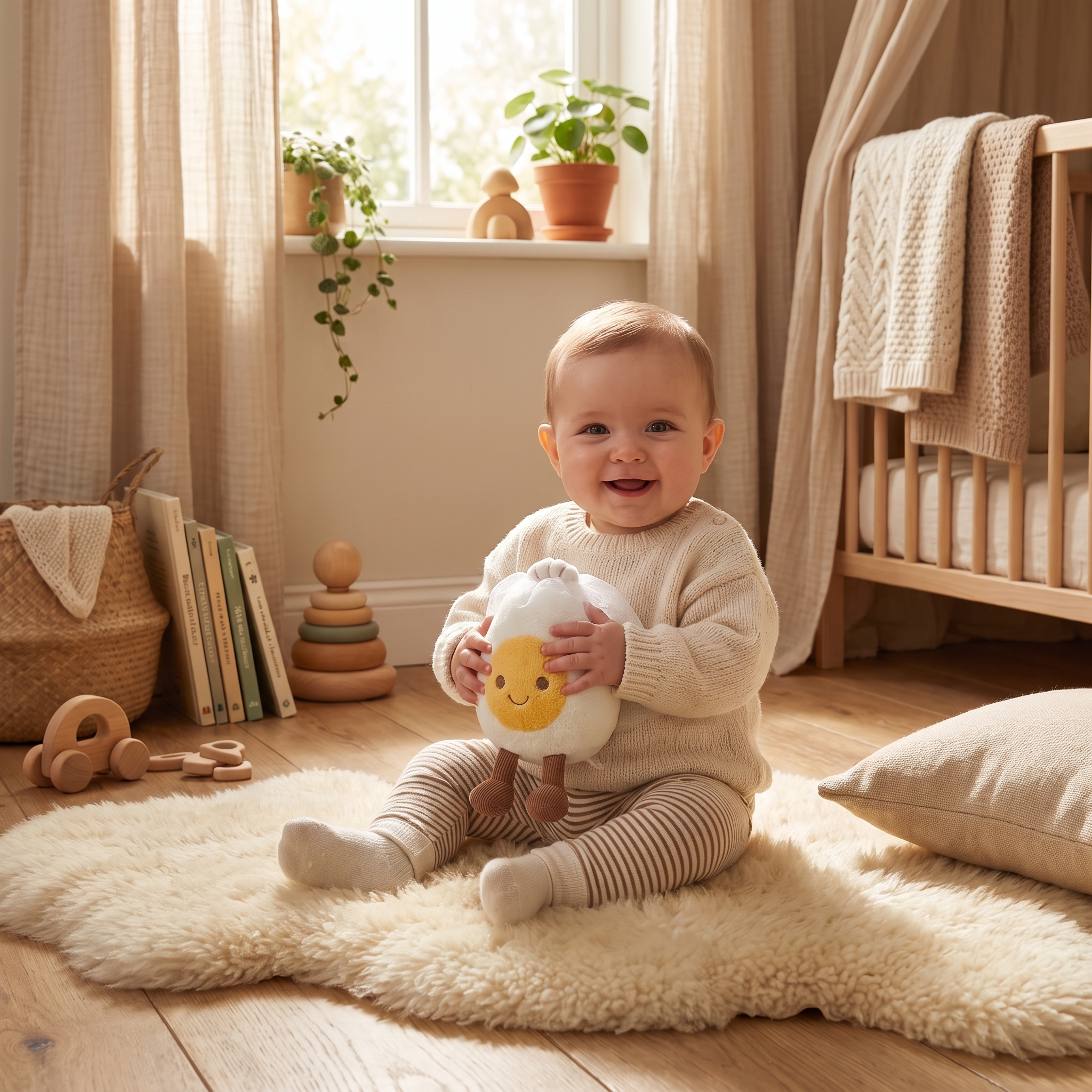 Plush cuddly egg – a cute character in disguise