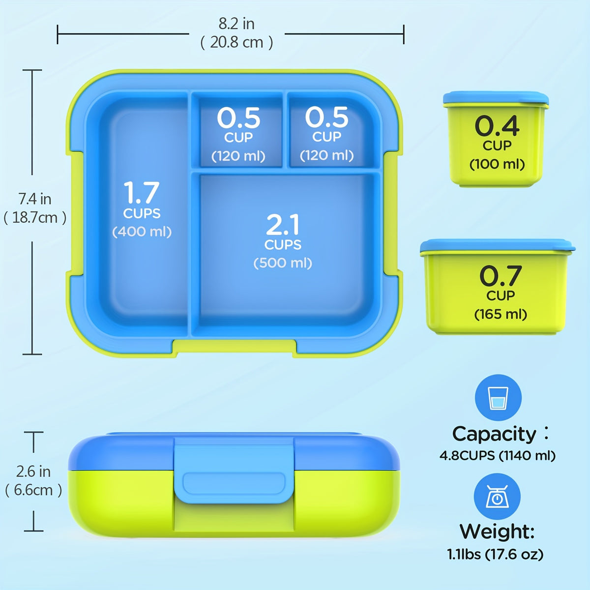 Bento lunchbox dla dzieci z motywem oceanu – widok produktu 4 | Kidartsy