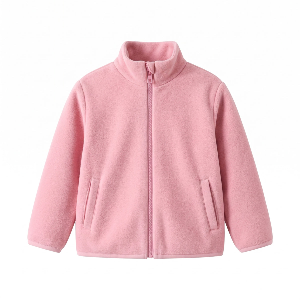 Bluza polarowa dziewczęca ze stójką, różowy