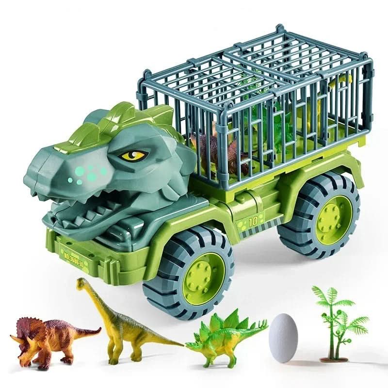 Ciężarówka dinozaur z klatką, ciężarówka triceratops z jajkiem