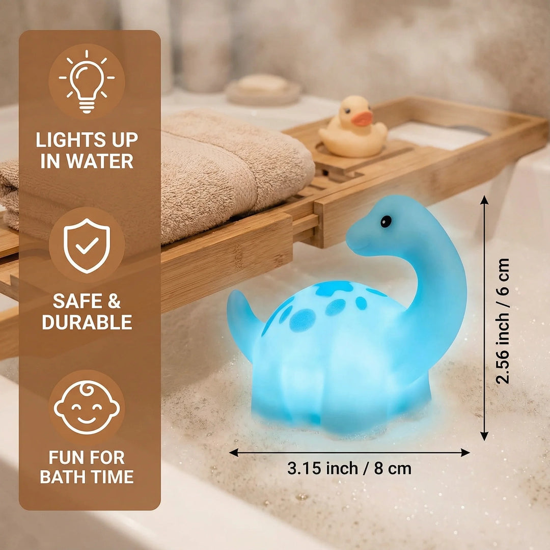 Dinozaur do kąpieli ze światłem LED – widok produktu 5 | Kidartsy