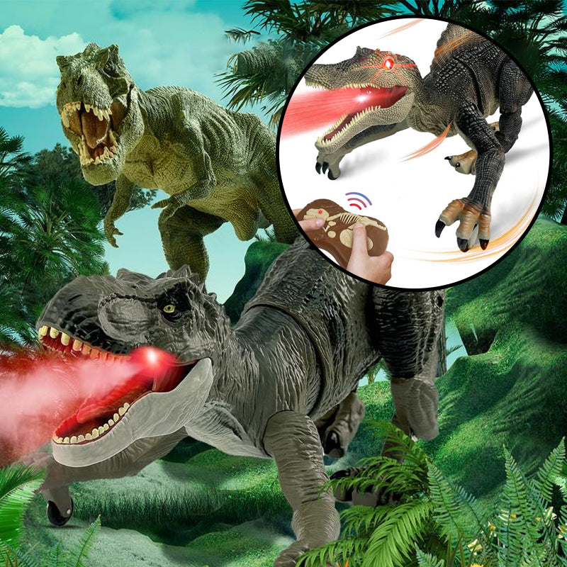 Dinozaur zdalnie sterowany z funkcją mgiełki, dwa dinozaury
