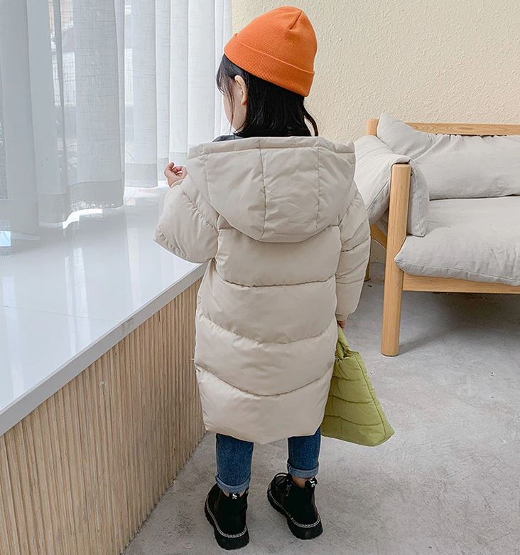 Długa kurtka zimowa parka dla dzieci, parka z tyłu