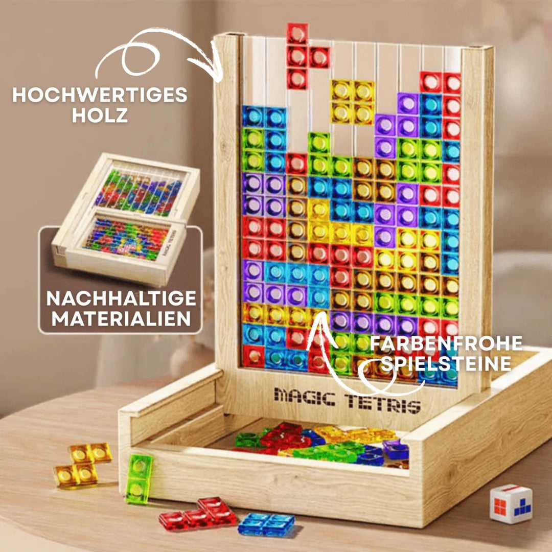 Drewniana Gra Planszowa W Stylu Tetris – Ekologiczny Zestaw Logiczny – widok produktu 2 | Kidartsy
