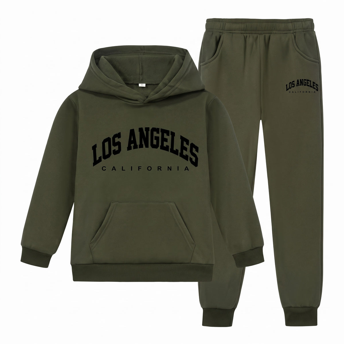 Komplet dresowy chłopięcy Los Angeles, oliwkowy