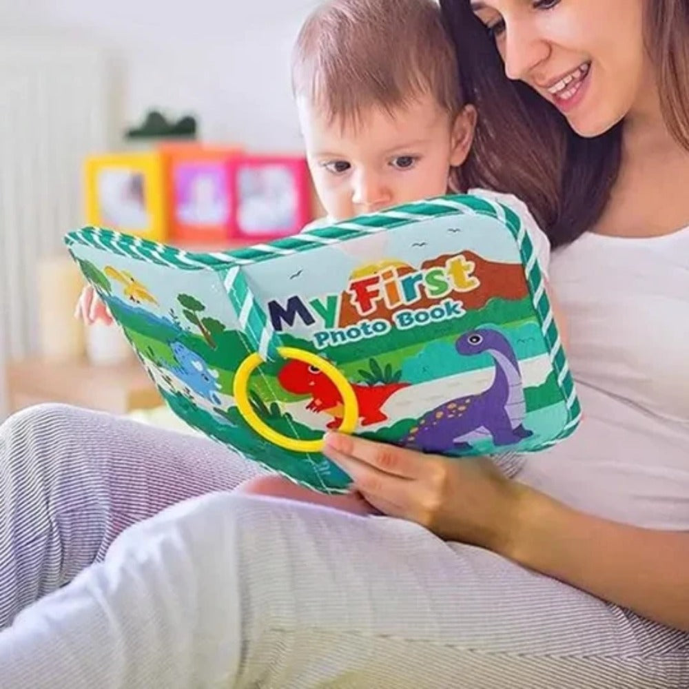 Materiałowa książeczka na zdjęcia z lusterkiem