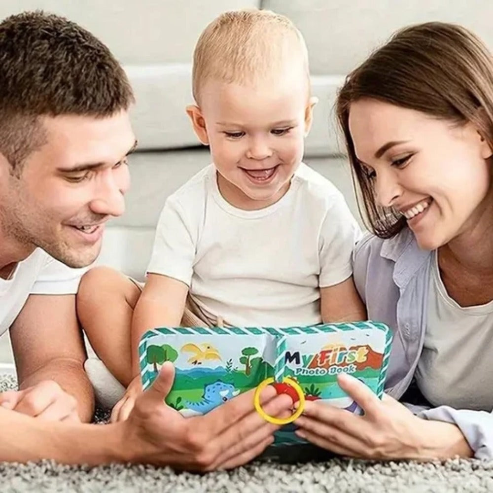 Materiałowa książeczka na zdjęcia z lusterkiem